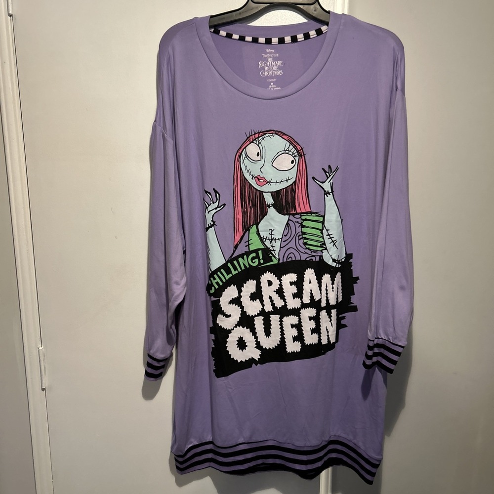 Nightmare before Christmas Halloween women's s medium‎ long sleeve Nightgown